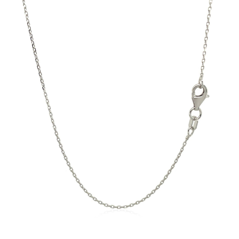 Bids.com 14k White Diamond Cut Cable Link Chain 0.8mm Necklaces White Smoke 16 / White Gold,18 / White Gold,20 / White Gold