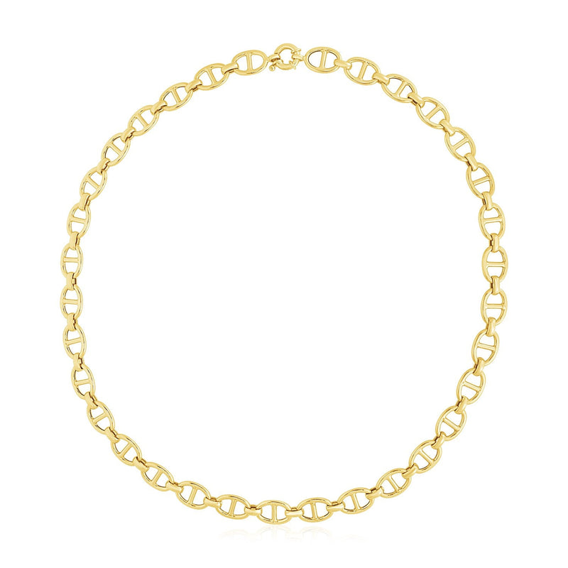 Bids.com 14k Yellow Gold High Polish Mariner Link Chain (8.8mm) Necklaces White Smoke 18 / Yellow Gold