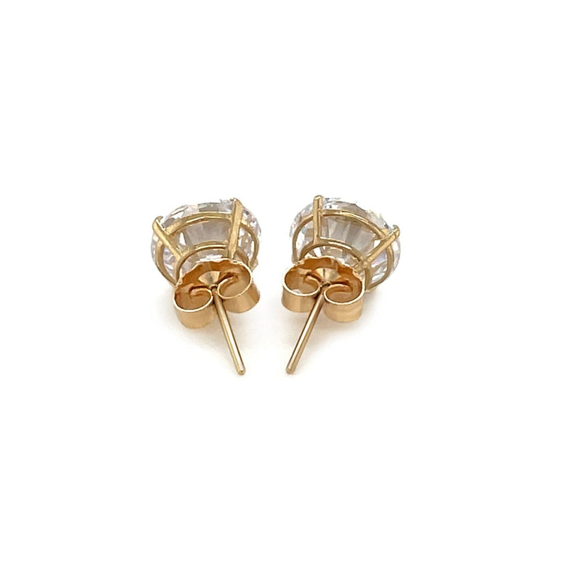 Bids.com 14k Yellow Gold 8.0mm Round CZ Stud Earrings Earrings White Smoke Yellow Gold