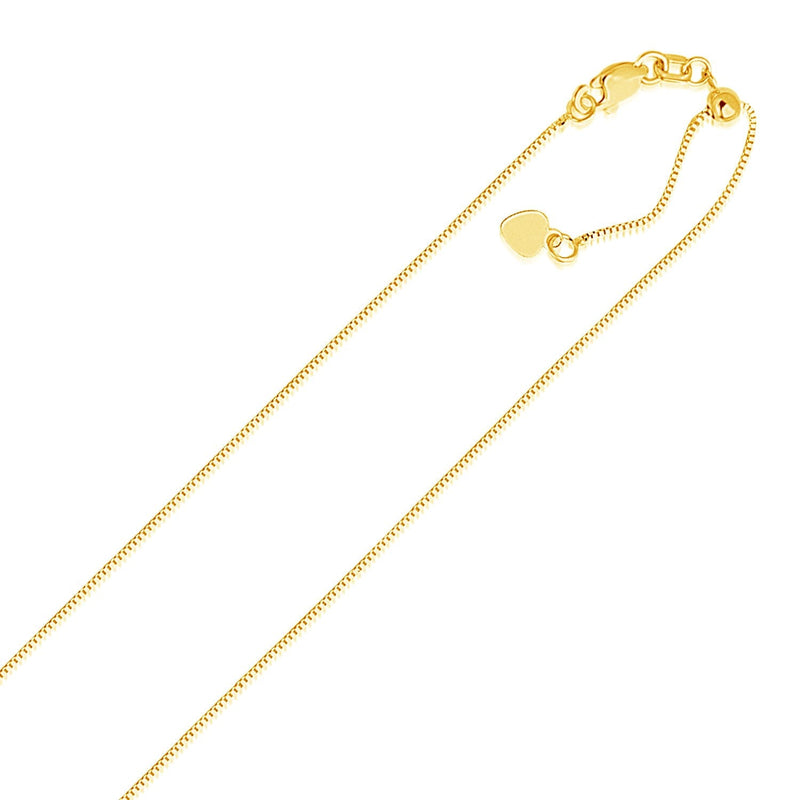 Bids.com 14k Yellow Gold Adjustable Box Chain 0.7mm Necklaces White Smoke 22 / Yellow Gold