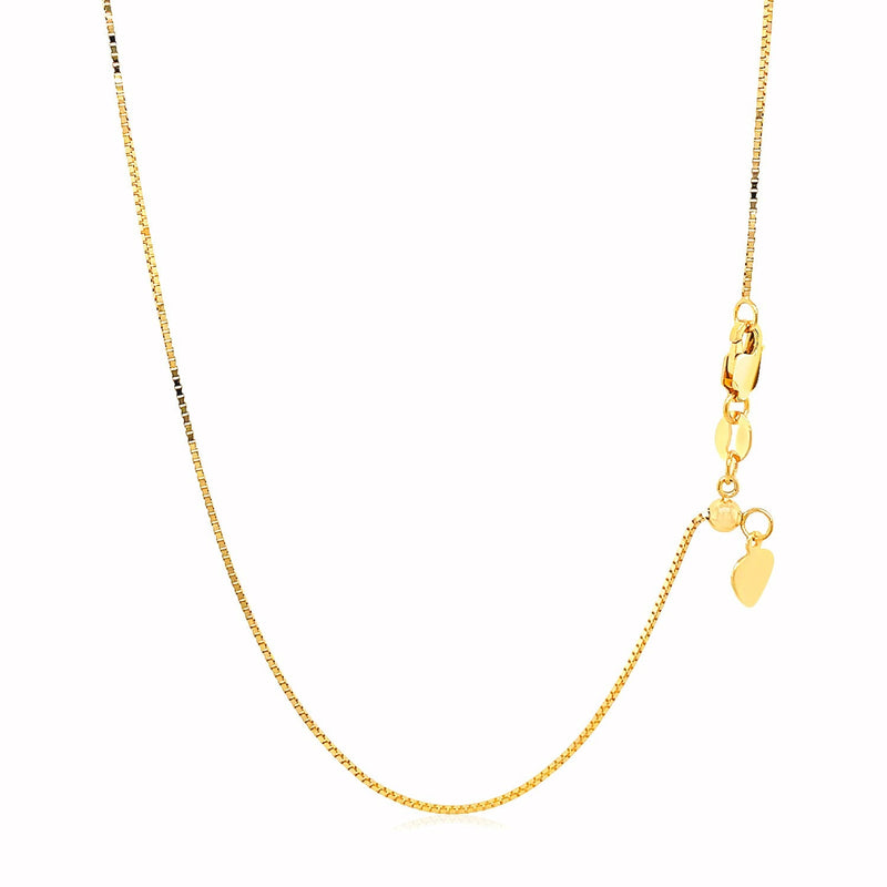 Bids.com 14k Yellow Gold Adjustable Box Chain 0.7mm Necklaces White Smoke 22 / Yellow Gold