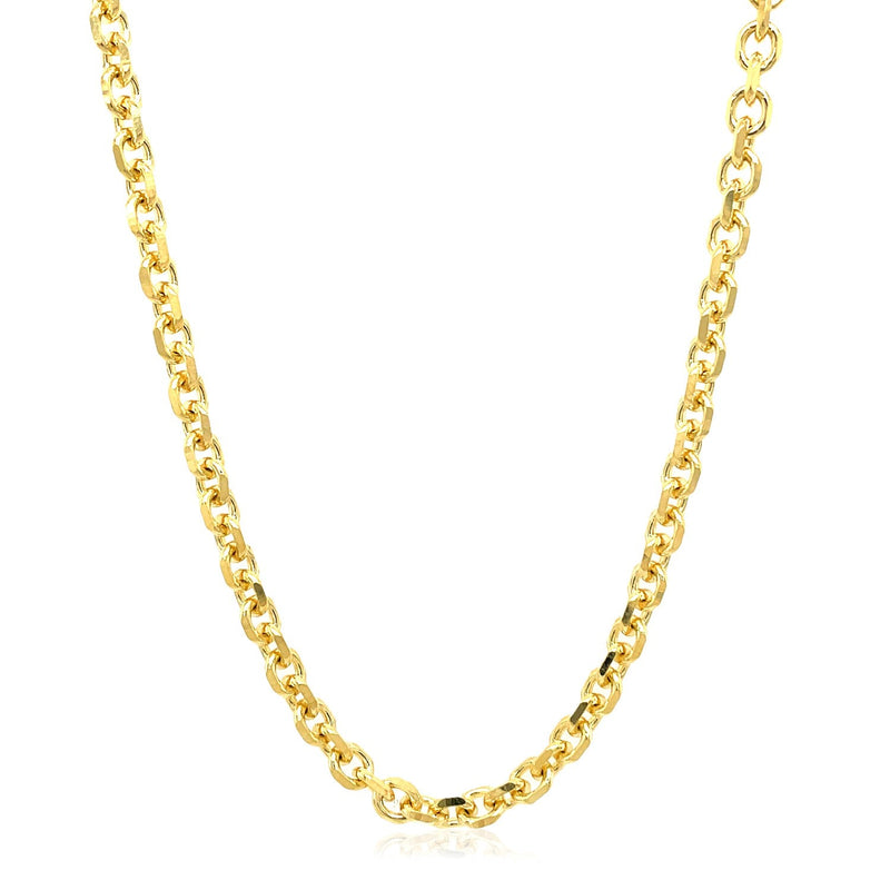 Bids.com 4.0mm 14k Yellow Gold Diamond Cut Cable Link Chain Necklaces White Smoke 18 / Yellow Gold,20 / Yellow Gold,22 / Yellow Gold,24 / Yellow Gold