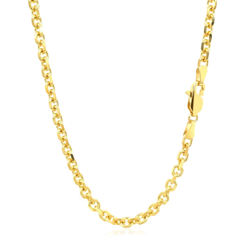 Bids.com 4.0mm 14k Yellow Gold Diamond Cut Cable Link Chain Necklaces White Smoke 18 / Yellow Gold,20 / Yellow Gold,22 / Yellow Gold,24 / Yellow Gold