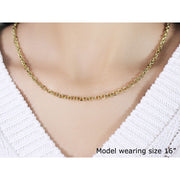 Bids.com 4.0mm 14k Yellow Gold Diamond Cut Cable Link Chain Necklaces Tan 18 / Yellow Gold,20 / Yellow Gold,22 / Yellow Gold,24 / Yellow Gold