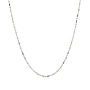 Bids.com 14k White Gold Diamond-Cut Alternating Bead Chain 1.2mm Necklaces White Smoke 16 / White Gold,18 / White Gold,20 / White Gold