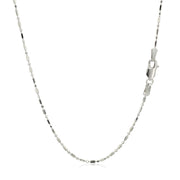 Bids.com 14k White Gold Diamond-Cut Alternating Bead Chain 1.2mm Necklaces White Smoke 16 / White Gold,18 / White Gold,20 / White Gold
