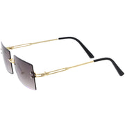 zeroUV Luxe 90s Inspired Full Rimless Metal Accent Medium Square Sunglasses D108 Sunglasses White Smoke Gold / Lavender,Gold / Blue Pink Fade,Gold / Smoke,Gold / Pink,Gold / Amber,Gold / Amber (2pack),Gold / Amber (3pack)