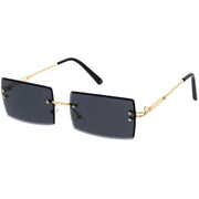 zeroUV Luxe 90s Inspired Full Rimless Metal Accent Medium Square Sunglasses D108 Sunglasses White Smoke Gold / Lavender,Gold / Blue Pink Fade,Gold / Smoke,Gold / Pink,Gold / Amber,Gold / Amber (2pack),Gold / Amber (3pack)