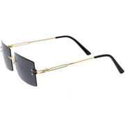 zeroUV Luxe 90s Inspired Full Rimless Metal Accent Medium Square Sunglasses D108 Sunglasses White Smoke Gold / Lavender,Gold / Blue Pink Fade,Gold / Smoke,Gold / Pink,Gold / Amber,Gold / Amber (2pack),Gold / Amber (3pack)
