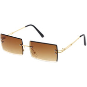 zeroUV Luxe 90s Inspired Full Rimless Metal Accent Medium Square Sunglasses D108 Sunglasses White Smoke Gold / Lavender,Gold / Blue Pink Fade,Gold / Smoke,Gold / Pink,Gold / Amber,Gold / Amber (2pack),Gold / Amber (3pack)