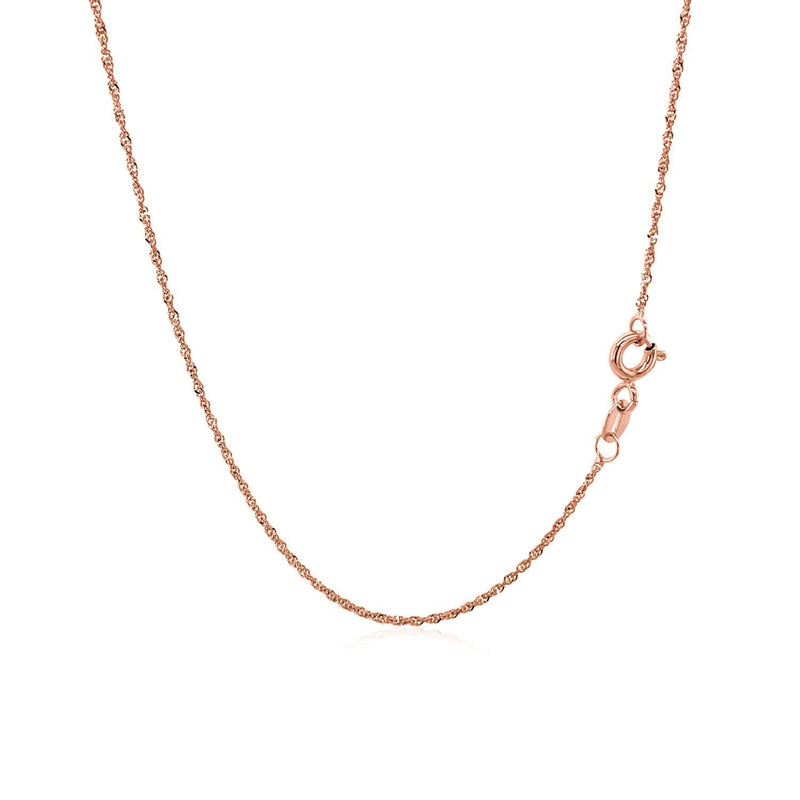 Bids.com 14k Rose Gold Singapore Chain 1.0mm Necklaces White Smoke 16 / Rose Gold,18 / Rose Gold,20 / Rose Gold,24 / Rose Gold