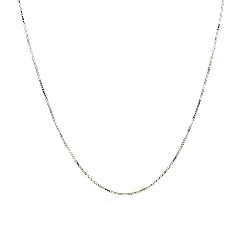 Bids.com 14k White Gold Classic Box Chain 0.6mm Necklaces White Smoke 13 / White Gold,16 / White Gold,17 / White Gold,18 / White Gold,20 / White Gold,24 / White Gold