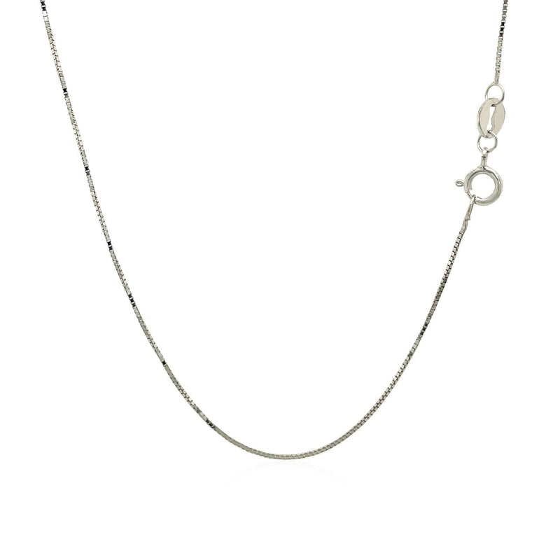 Bids.com 14k White Gold Classic Box Chain 0.6mm Necklaces White Smoke 13 / White Gold,16 / White Gold,17 / White Gold,18 / White Gold,20 / White Gold,24 / White Gold