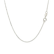 Bids.com 14k White Gold Diamond-Cut Bead Chain 1.0mm Necklaces White Smoke 16 / White Gold,18 / White Gold,20 / White Gold