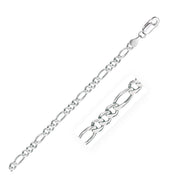Bids.com 3.8mm 14k White Gold Solid Figaro Bracelet Bracelets White Smoke 7 / White Gold,8 / White Gold