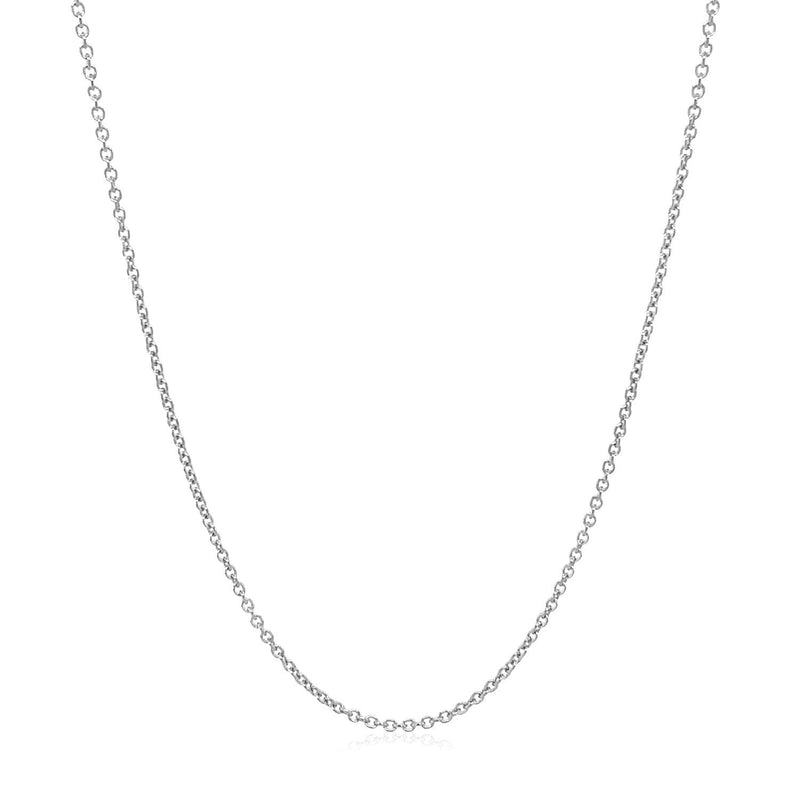 Bids.com 14k White Gold Round Cable Link Chain 1.2mm Necklaces White Smoke 16 / White Gold,17 / White Gold,18 / White Gold,20 / White Gold