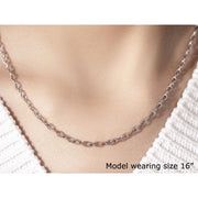 Bids.com 3.5mm 14k White Gold Pendant Chain with Textured Links Necklaces Wheat 16 / White Gold,18 / White Gold,20 / White Gold