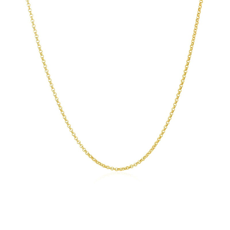 Bids.com 14k Yellow Gold Diamond Cut Rolo Chain 1.1mm Necklaces White Smoke 16 / Yellow Gold,18 / Yellow Gold,20 / Yellow Gold