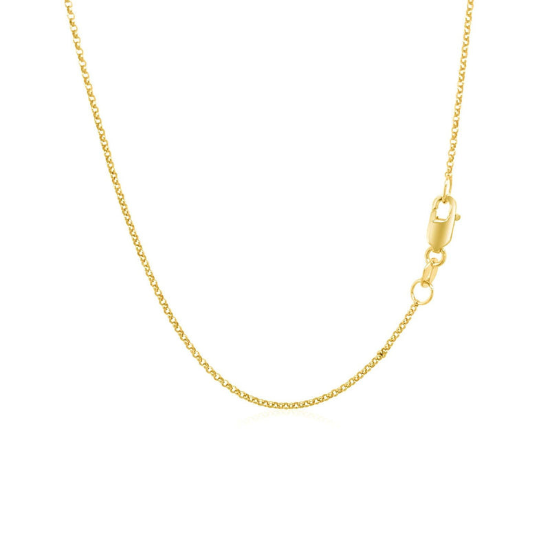 Bids.com 14k Yellow Gold Diamond Cut Rolo Chain 1.1mm Necklaces White Smoke 16 / Yellow Gold,18 / Yellow Gold,20 / Yellow Gold