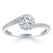 Bids.com 14k White Gold Bypass Swirl Diamond Halo Engagement Ring Rings White Smoke 4 / White Gold,4.5 / White Gold,5 / White Gold,5.5 / White Gold,6 / White Gold,6.5 / White Gold,7 / White Gold,7.5 / White Gold,8 / White Gold,8.5 / White Gold,9 / White Gold