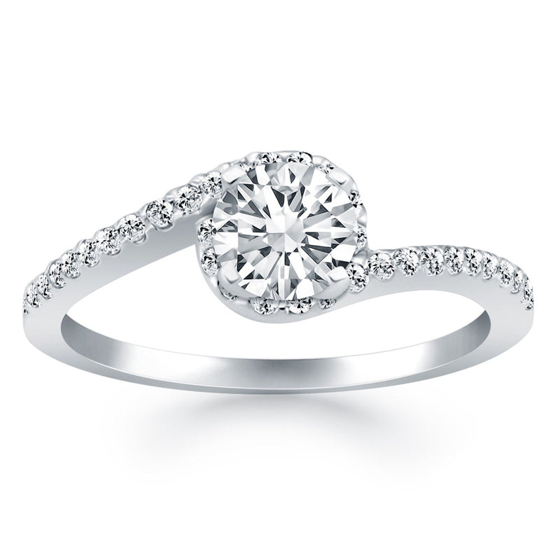 Bids.com 14k White Gold Bypass Swirl Diamond Halo Engagement Ring Rings White Smoke 4 / White Gold,4.5 / White Gold,5 / White Gold,5.5 / White Gold,6 / White Gold,6.5 / White Gold,7 / White Gold,7.5 / White Gold,8 / White Gold,8.5 / White Gold,9 / White Gold