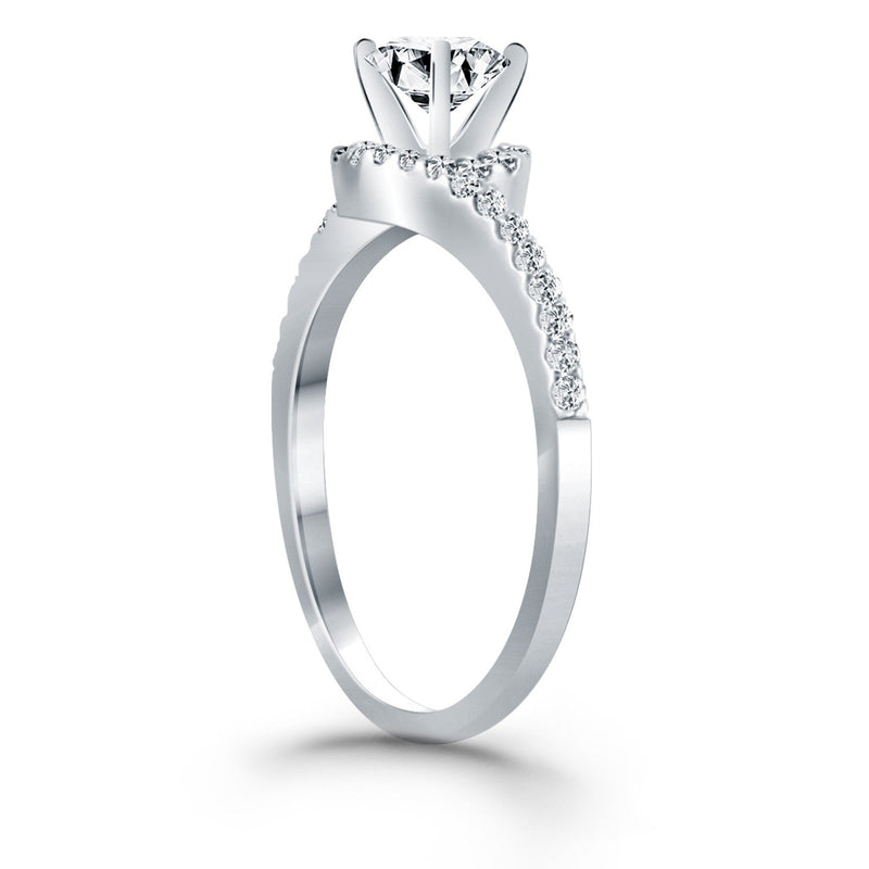 Bids.com 14k White Gold Bypass Swirl Diamond Halo Engagement Ring Rings White Smoke 4 / White Gold,4.5 / White Gold,5 / White Gold,5.5 / White Gold,6 / White Gold,6.5 / White Gold,7 / White Gold,7.5 / White Gold,8 / White Gold,8.5 / White Gold,9 / White Gold