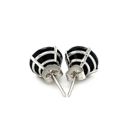 Bids.com 14k White Gold 8.0mm Round Black CZ Stud Earrings Earrings White Smoke White Gold