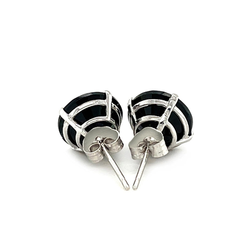 Bids.com 14k White Gold 8.0mm Round Black CZ Stud Earrings Earrings White Smoke White Gold