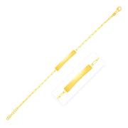 Bids.com 14k Yellow Gold 7 inch Paperclip Chain Bracelet with Bar Bracelets White Smoke 7 / Yellow Gold