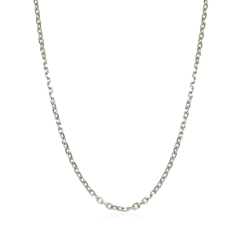 Bids.com 14k White Gold Diamond Cut Cable Link Chain 1.8mm Necklaces White Smoke 16 / White Gold,18 / White Gold,20 / White Gold,22 / White Gold,24 / White Gold,30 / White Gold
