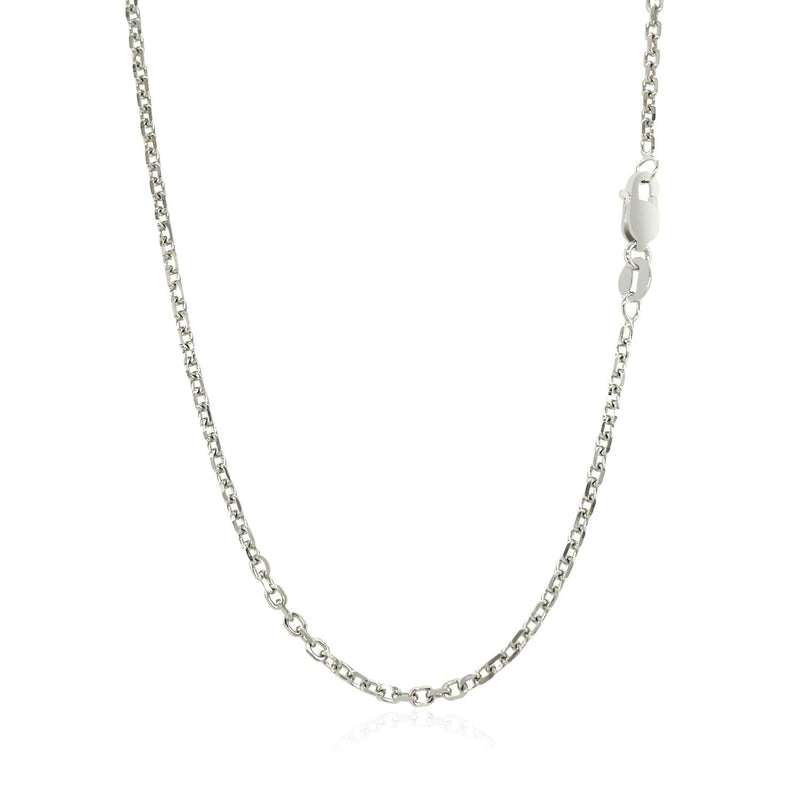 Bids.com 14k White Gold Diamond Cut Cable Link Chain 1.8mm Necklaces White Smoke 16 / White Gold,18 / White Gold,20 / White Gold,22 / White Gold,24 / White Gold,30 / White Gold