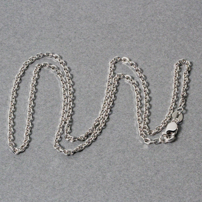 Bids.com 14k White Gold Diamond Cut Cable Link Chain 1.8mm Necklaces Dark Gray 16 / White Gold,18 / White Gold,20 / White Gold,22 / White Gold,24 / White Gold,30 / White Gold