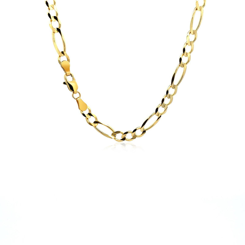 Bids.com 10K Yellow Gold Solid Figaro Chain (4.50 mm) Necklaces White Smoke 18 / Yellow Gold,20 / Yellow Gold,22 / Yellow Gold,24 / Yellow Gold