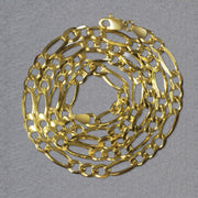 Bids.com 10K Yellow Gold Solid Figaro Chain (4.50 mm) Necklaces Dark Gray 18 / Yellow Gold,20 / Yellow Gold,22 / Yellow Gold,24 / Yellow Gold
