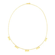 Bids.com 14k Yellow Gold Necklace with Circle Dangle Stations Necklaces White Smoke 18 / Yellow Gold