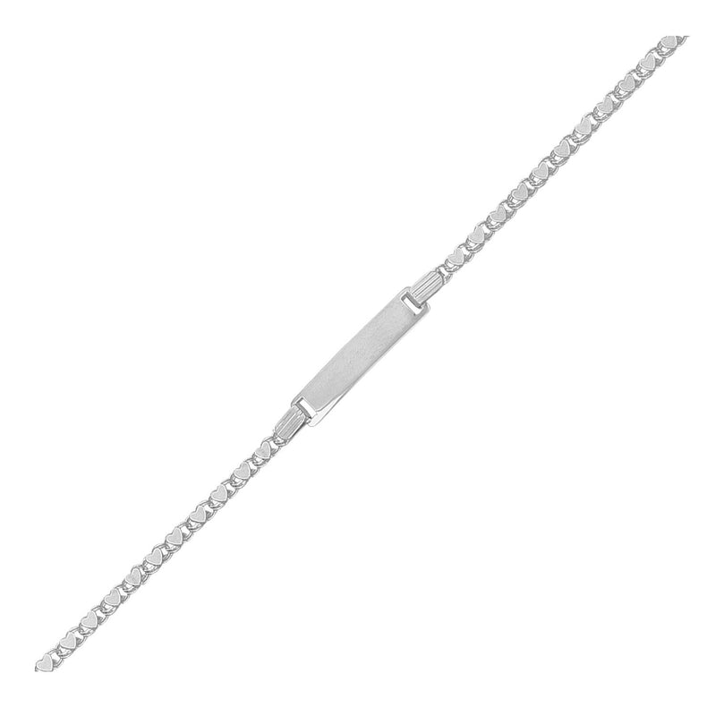 Bids.com 14k White Gold Childrens Heart Link ID Bracelet Bracelets White Smoke 6 / White Gold