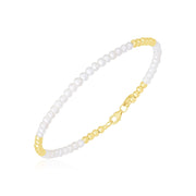 Bids.com 14k Yellow Gold High Polish Freshwater Pearl Pallina Bead Bracelet Bracelets White Smoke 7 / Yellow Gold