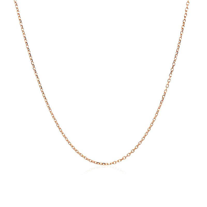 Bids.com 14k Pink Gold Diamond Cut Cable Link Chain 0.8mm Necklaces White Smoke 16 / Rose Gold,18 / Rose Gold