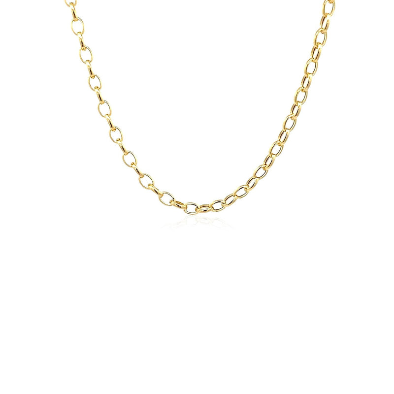 Bids.com 3.2mm 14k Yellow Gold Oval Rolo Chain Necklaces White Smoke 18 / Yellow Gold