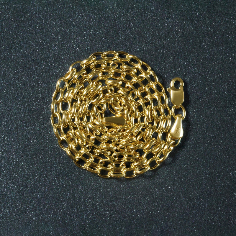 Bids.com 3.2mm 14k Yellow Gold Oval Rolo Chain Necklaces Dark Slate Gray 18 / Yellow Gold
