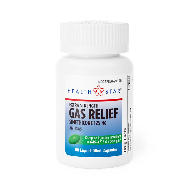 Health Star HEALTH STAR Extra Strength Gas Relief Softgels, 125 mg Simethicone, 50 Count Medicine & Drugs Lavender