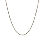 Bids.com 10k White Gold Solid Diamond Cut Rope Chain 1.5mm Necklaces White Smoke 16 / White Gold,18 / White Gold,20 / White Gold