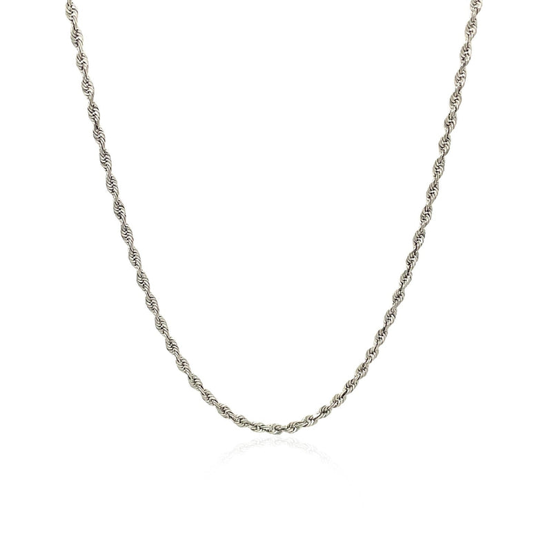 Bids.com 10k White Gold Solid Diamond Cut Rope Chain 1.5mm Necklaces White Smoke 16 / White Gold,18 / White Gold,20 / White Gold