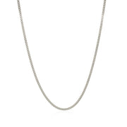 Bids.com 10k White Gold Gourmette Chain 1.5mm Necklaces White Smoke 16 / White Gold,18 / White Gold,20 / White Gold,22 / White Gold,24 / White Gold