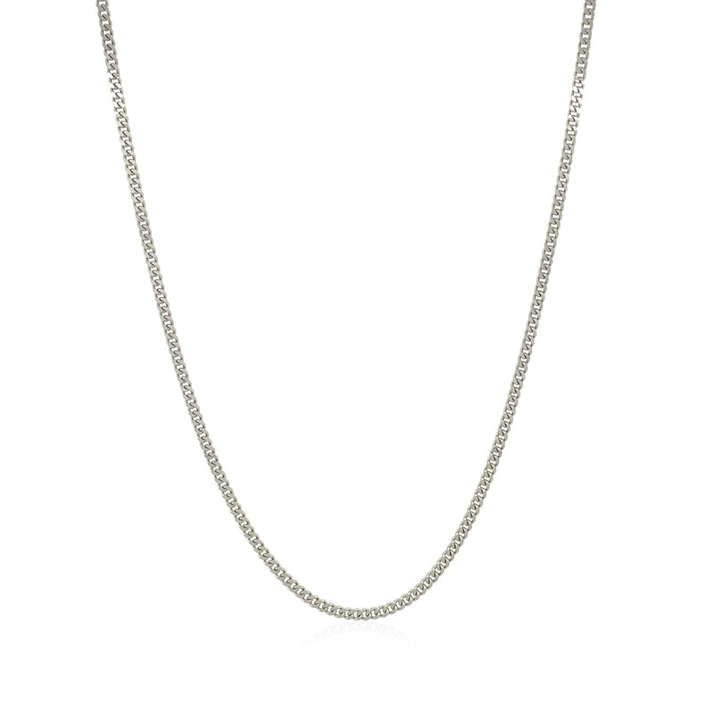 Bids.com 10k White Gold Gourmette Chain 1.5mm Necklaces White Smoke 16 / White Gold,18 / White Gold,20 / White Gold,22 / White Gold,24 / White Gold