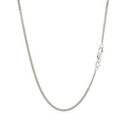 Bids.com 10k White Gold Gourmette Chain 1.5mm Necklaces White Smoke 16 / White Gold,18 / White Gold,20 / White Gold,22 / White Gold,24 / White Gold