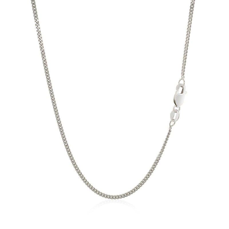 Bids.com 10k White Gold Gourmette Chain 1.5mm Necklaces White Smoke 16 / White Gold,18 / White Gold,20 / White Gold,22 / White Gold,24 / White Gold