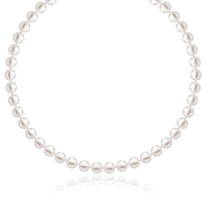 Bids.com 14k Yellow Gold Necklace with White Freshwater Cultured Pearls (6.0mm to 6.5mm) Necklaces White Smoke 16 / Yellow Gold,18 / Yellow Gold,20 / Yellow Gold