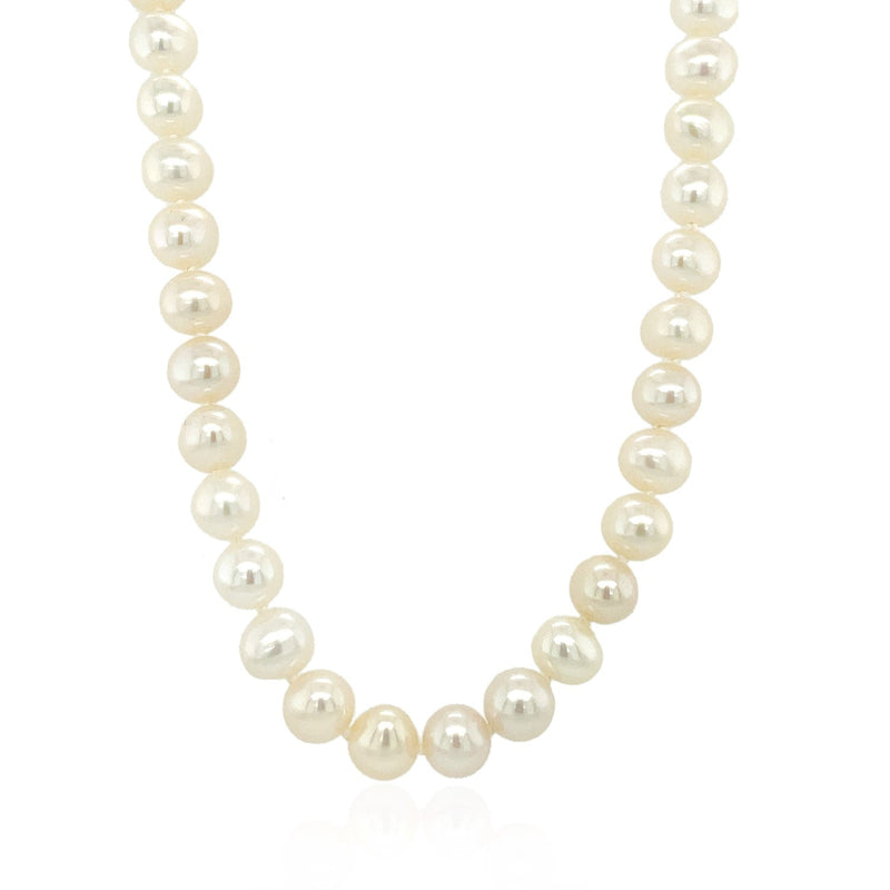 Bids.com 14k Yellow Gold Necklace with White Freshwater Cultured Pearls (6.0mm to 6.5mm) Necklaces White Smoke 16 / Yellow Gold,18 / Yellow Gold,20 / Yellow Gold
