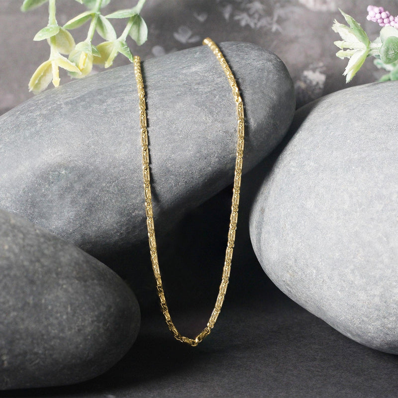 Bids.com Diamond Cut Fancy Links Pendant Chain in 14k Yellow Gold (1.5mm) Necklaces Light Gray 18 / Yellow Gold,20 / Yellow Gold,22 / Yellow Gold